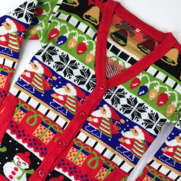 Other - Ugly Christmas Sweater cardigan EUC S